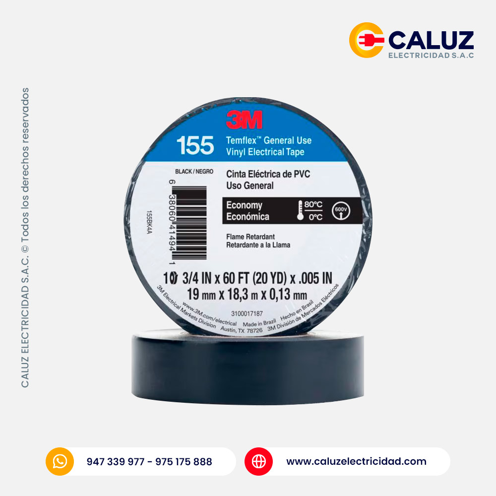 Cinta aislante de 155 vinilo Temflex de 3M